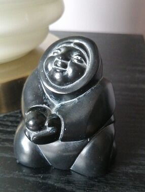 🇨🇦 Vintage Boma Inuit Eskimo Woman Figure Carving - Home Art Collectible